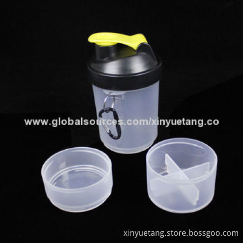 400mL BPA-free Plastic Protein Shaker Bottle with Metal Ball, Mixing Shaker BottleNew